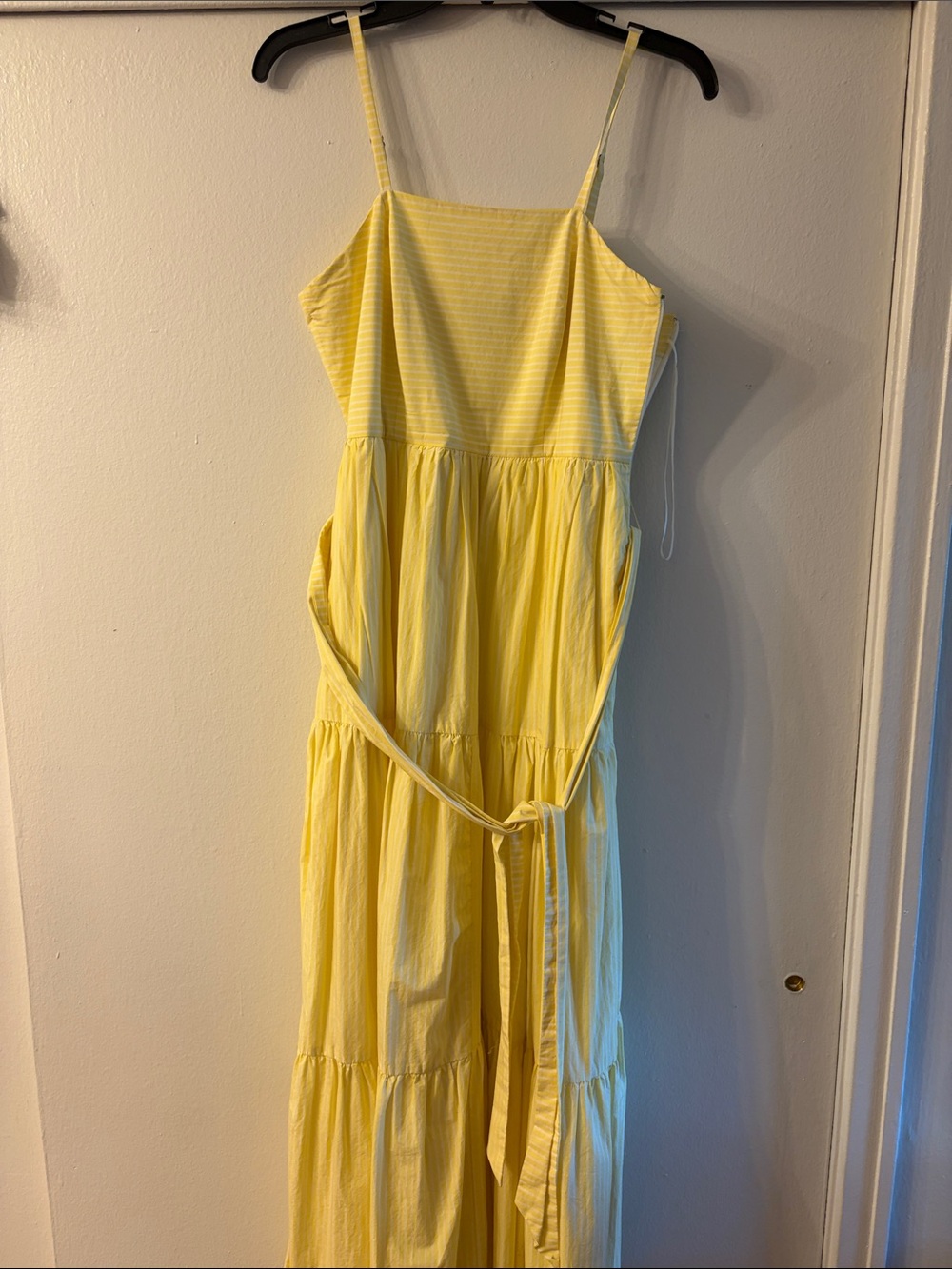 J. Crew Yellow Striped Maxi Sundress